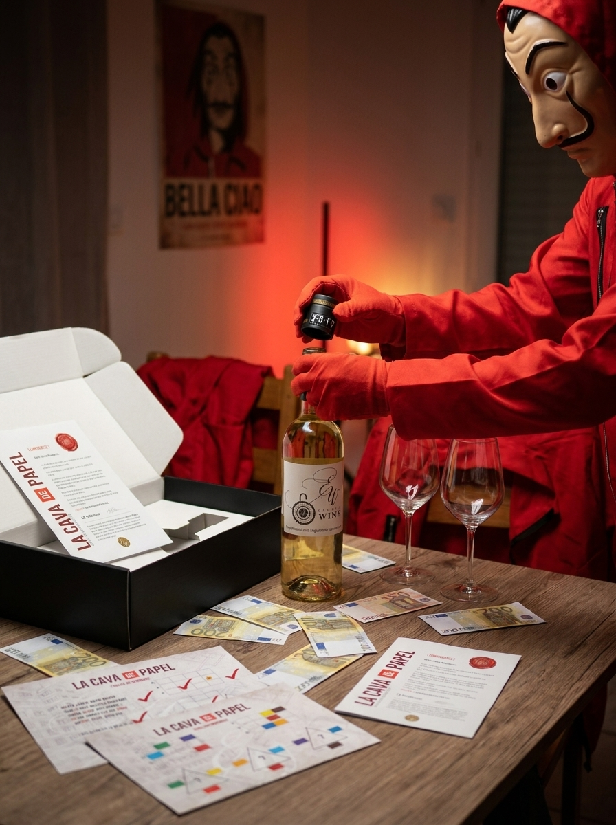 La Cava de Papel: Le braquage du siècle- Escape game maison Escapewinebox